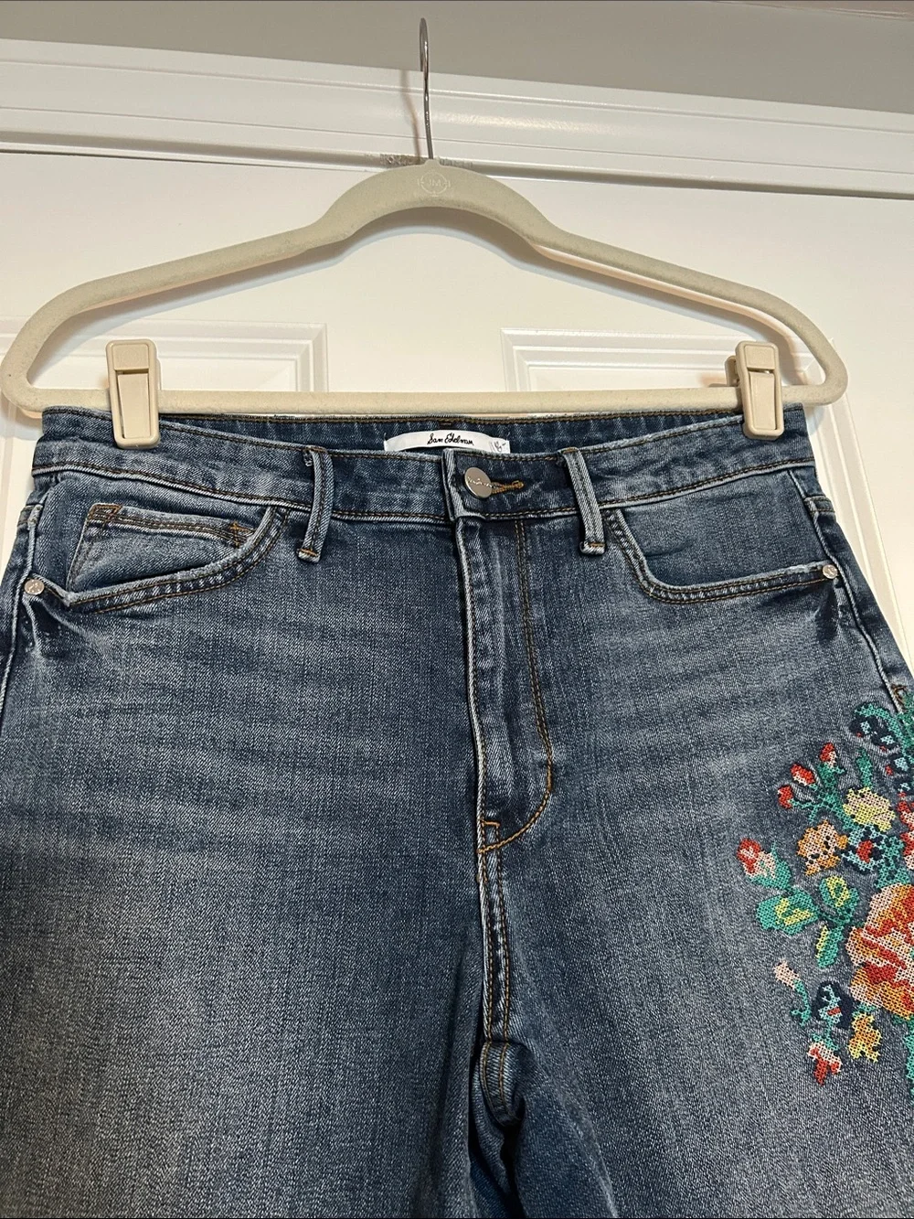 Embroidered Sam Edelman The Mary High-Rise Strait Crop Jean Women’s Size 30 - Picture 3 of 6